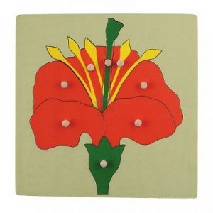 Деревянный пазл. 23,5*23,5, Цветочек, Рыба (Рыжий кот) арт.9615-9618