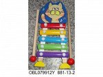 881-13-2 металлофон деревян., 20см*9, в пакете 079912