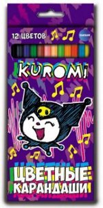 Карандаши цветные &quot;Kuromi&quot; 12 цветов, длина 177 мм, арт.71677