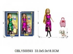651-А3 кукла с чемоданом в кор.33*18 см 1500593