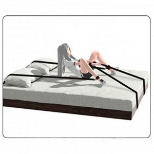 Набор БДСМ Оки-Чпоки, фиксирующие ремни для кровати, универсальны размер, стропа. черный