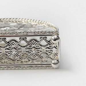 Салфетница декоративная «Птицы», 14x4.5x8.5 см, серебристая