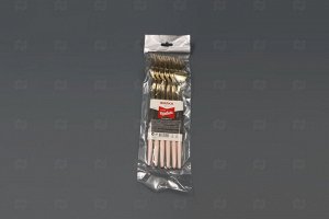 Вилка Sinior Banketto с розовой ручкой, золото, пластик, 22 см, 6шт.