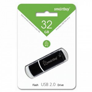 Флэш-диск 32GB SMARTBUY Crown USB 2.0, черный, SB32GBCRW-K