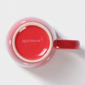Кружка керамическая Доляна «Красный Горох», 360 мл, цвет красный