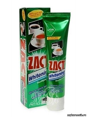 LION "Zact" Зубная паста 150гр отбеливающая для любителей кофе и чая (Whitening)