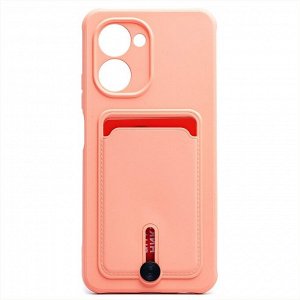 Чехол-накладка - SC304 с картхолдером для "Realme C33" (light pink)