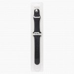 Ремешок - ApW Sport Band Apple Watch 42/44/45мм силикон на кнопке (S) (black)