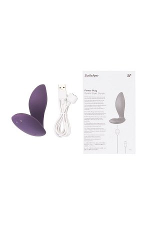 Анальный вибратор Satisfyer Power Plug Connect App, силикон, фиолетовый, 11,3 см