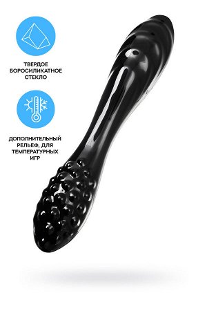 Двусторонний фаллоимитатор Satisfyer Dazzling Crystal 1, стекло, черный, 18,5 см