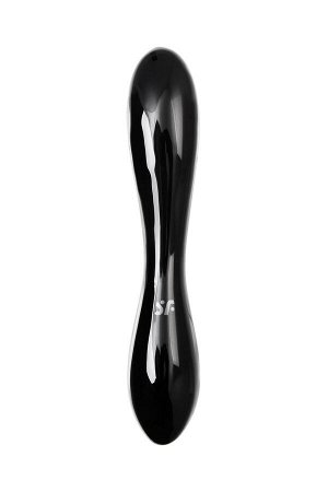 Двусторонний фаллоимитатор Satisfyer Dazzling Crystal 1, стекло, черный, 18,5 см