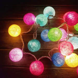Гирлянда - Тайские шарики свечение теплое. Шарики цветные 10шт