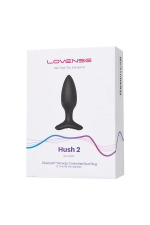 Анальная втулка LOVENSE Hush 2 (S), силикон, черная, 12,1 см, ? 3,8 см