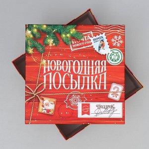 Коробка подарочная «Новогодняя посылка», 26.2 х 26.2 х 14 см