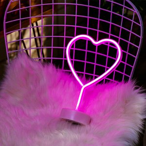 Светодиодный ночник "сердце", цвет розовый