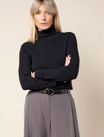 Свитер их хлопка с нейлоном с декоративными элементами вязки