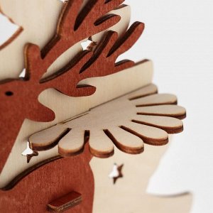 Салфетница деревянная Доляна «Новогодний олененок», 16х11х20 см