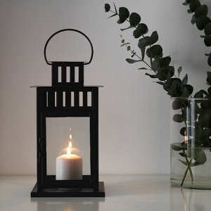 BORRBY, фонарь для блочной свечи, черный / уличный, 28 см