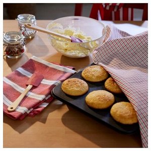 VINTERFINT, Лопаточка, набор из 2 штук, бамбуковая/силиконовая, красная
