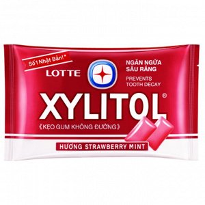 LOTTE Xylitol Strawberry Mint (мята-клубника) 11,6 гр., блистер