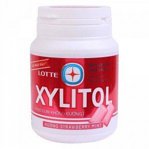 LOTTE Xylitol Strawberry Mint (мята-клубника) 55,1 гр., банка