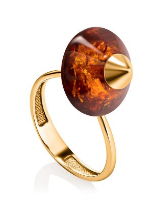 Необычное разъёмное кольцо из янтаря «Юла»