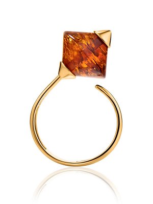 Необычное разъёмное кольцо из янтаря «Юла»