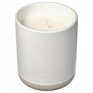 DELTUJA, ароматическая свеча в керамической банке, огурец и лайм / белая, 45 часов, .