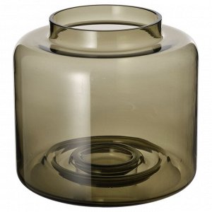 KONSTFULL, ваза, зелено-коричневая, 16 см