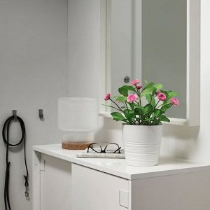 ФЕЙКА, искусственное растение в горшке, в помещении/ на открытом воздухе / Обыкновенная маргаритка розовая, 12 см