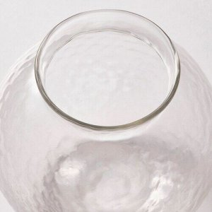 Полная ваза, прозрачное стекло с рисунком, 10 см