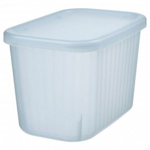 IKEA РИКТА, Коробка  для хранения с крышкой, прозрачный серо-синий, 12x18x12 см/1,5 л,