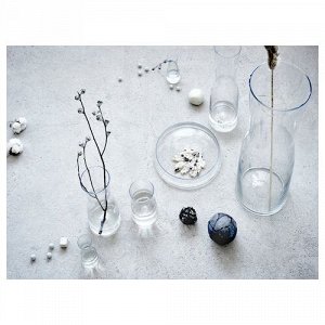 TIDVATTEN, Ваза, прозрачное стекло, 14 см