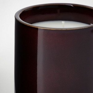 KOPPARLNN, ароматическая свеча в керамической баночке, миндаль и вишня / коричнево-красная, 45 грн.,