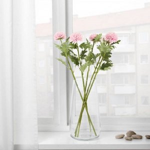 СМАЙКА, искусственный цветок, хризантема для настольного тенниса/светло-розовый, 56 см
