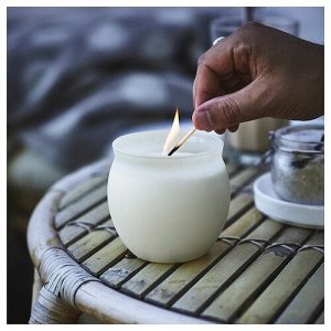 JMLIK, ароматическая свеча в стекле, Ваниль/ светло-бежевый, 50 гр.,