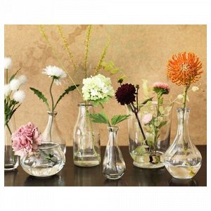 VILJESTARK, ваза, прозрачное стекло, 17 см