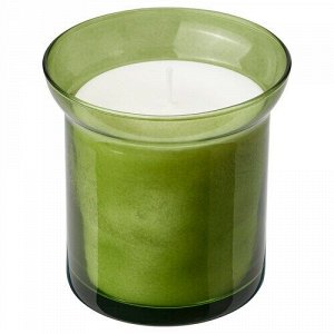 ХЕДЕРСАМ, ароматическая свеча в стекле, Свежая трава / светло-зеленая, 50 гр.,