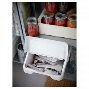 SORTERA, мусоросортировочное ведро с крышкой, белое, 60 л,