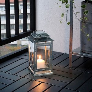 BEFSTA, фонарь f block candle, внутренний / наружный, оцинкованный, 29 см