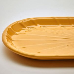 KOPPARBJÖRK, Блюдо для украшения, ярко-желтое, 16х33 см