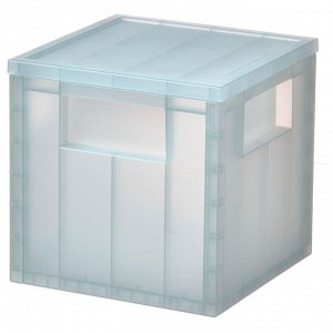 PANSARTAX, Коробка для хранения с крышкой, прозрачная серо-голубая, 16,5x16,5x16,5 см