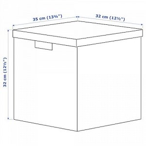 TJENA, коробка для хранения с крышкой, белая, 32x35x32 см