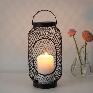 TOPPIG, Фонарь для блочной свечи, черный, 36 см