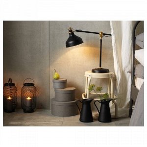 TOPPIG, Фонарь для блочной свечи, черный, 36 см