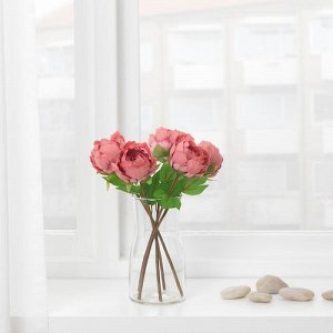 СМЫЧКА, искусственный цветок, Пион/темно-розовый, 30 см