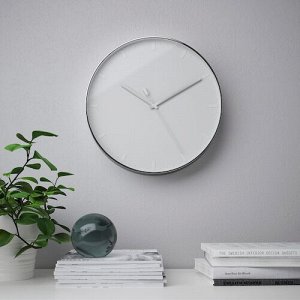 MALLHOPPA, настенные часы, низковольтные/ серебристого цвета, 35 см,