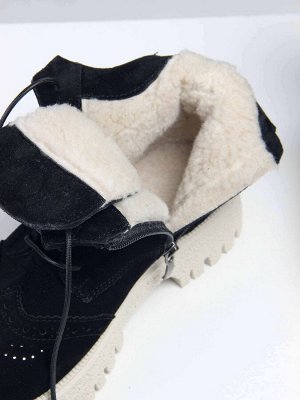 Ботинки женские зимние натуральная Замша Черный