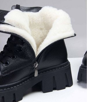 Ботинки женские зимние натуральная кожа Черный