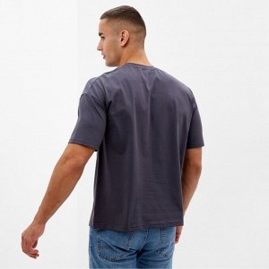 Футболка мужская из органического хлопка MINAKU OVERSIZE FIT: графит